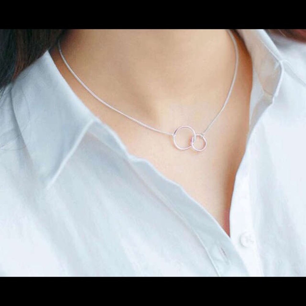 Double Circle 925 Sterling Necklace